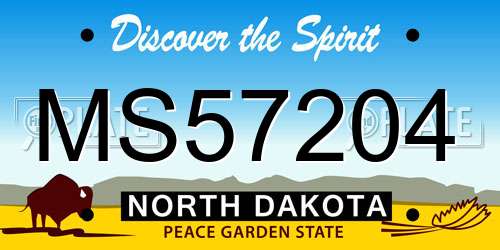 MS57204 North Dakota License Plate
