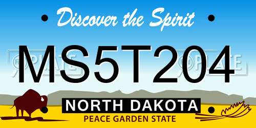 MS5T204 North Dakota License Plate