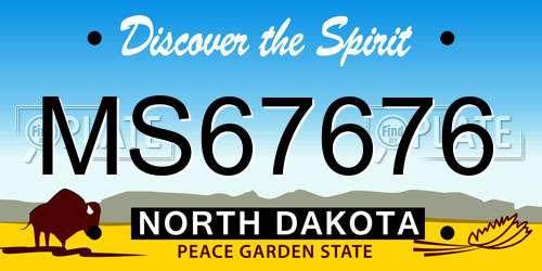 MS67676 North Dakota License Plate