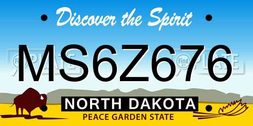 MS6Z676 North Dakota License Plate