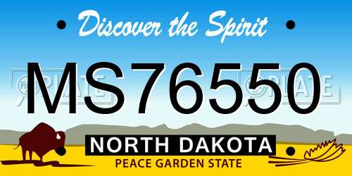 MS76550 North Dakota License Plate