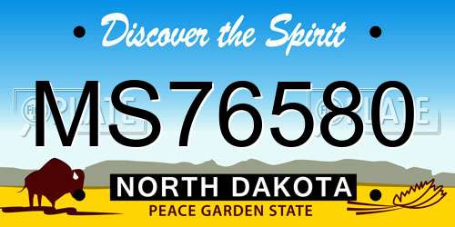 MS76580 North Dakota License Plate