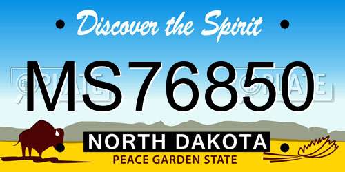 MS76850 North Dakota License Plate