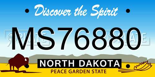 MS76880 North Dakota License Plate