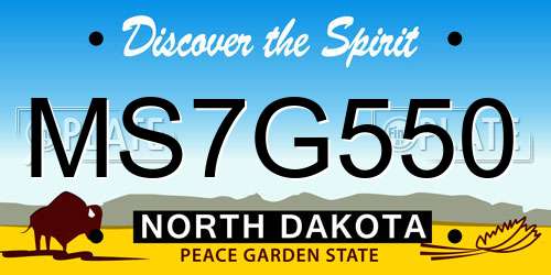MS7G550 North Dakota License Plate