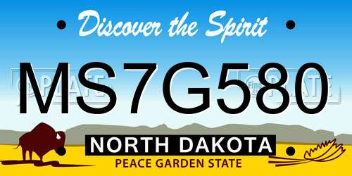 MS7G580 North Dakota License Plate