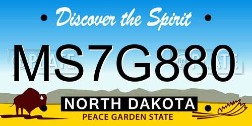 MS7G880 North Dakota License Plate