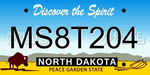 MS8T204 North Dakota License Plate