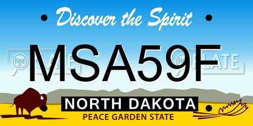 MSA59F North Dakota License Plate