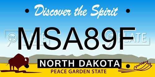 MSA89F North Dakota License Plate
