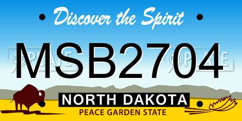 MSB2704 North Dakota License Plate