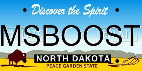 MSBOOST North Dakota License Plate