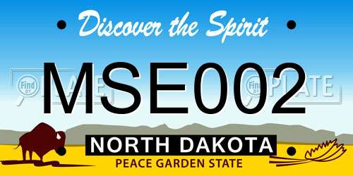 MSE002 North Dakota License Plate