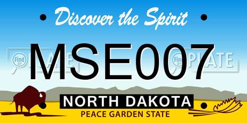 MSE007 North Dakota License Plate