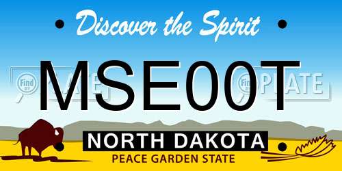 MSE00T North Dakota License Plate