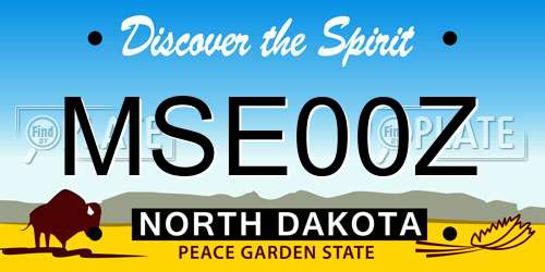 MSE00Z North Dakota License Plate