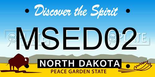 MSED02 North Dakota License Plate