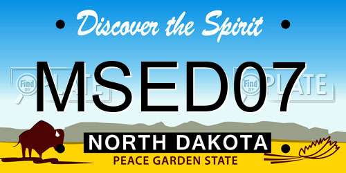 MSED07 North Dakota License Plate