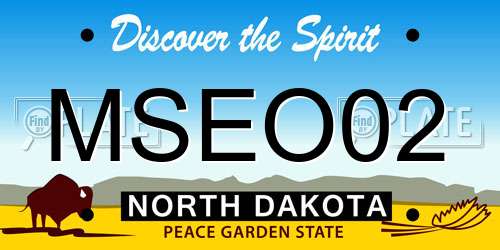 MSEO02 North Dakota License Plate
