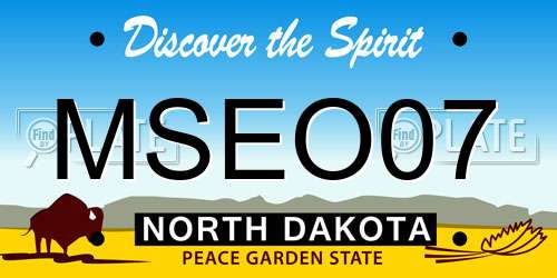 MSEO07 North Dakota License Plate