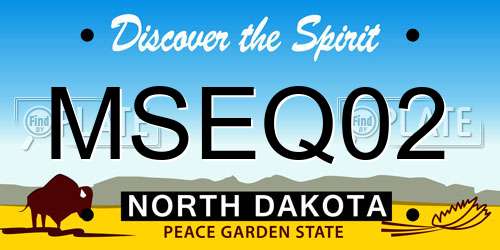 MSEQ02 North Dakota License Plate