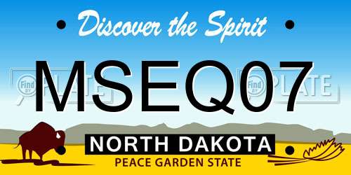 MSEQ07 North Dakota License Plate