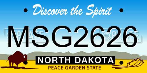 MSG2626 North Dakota License Plate
