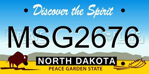 MSG2676 North Dakota License Plate