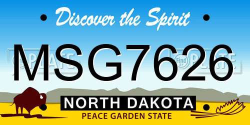 MSG7626 North Dakota License Plate