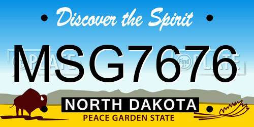 MSG7676 North Dakota License Plate