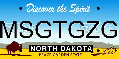 MSGTGZG North Dakota License Plate