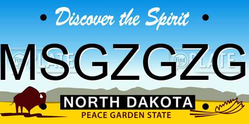 MSGZGZG North Dakota License Plate