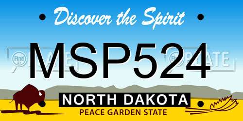 MSP524 North Dakota License Plate