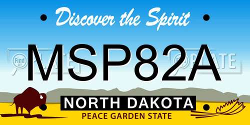 MSP82A North Dakota License Plate