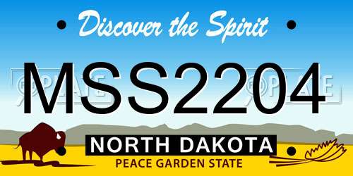MSS2204 North Dakota License Plate
