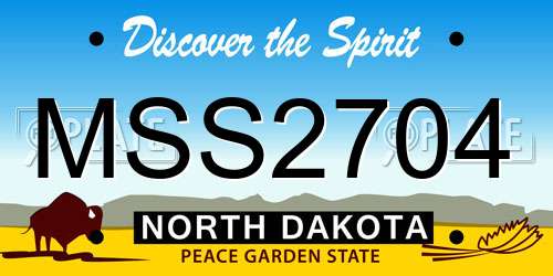 MSS2704 North Dakota License Plate