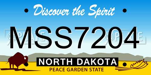 MSS7204 North Dakota License Plate