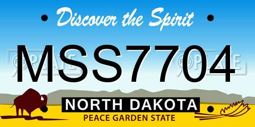 MSS7704 North Dakota License Plate