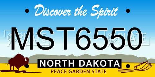 MST6550 North Dakota License Plate