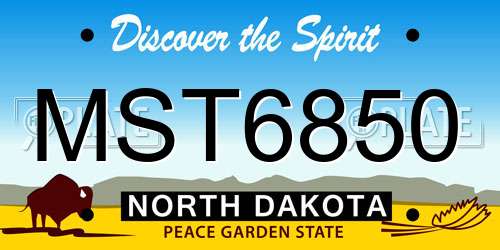 MST6850 North Dakota License Plate