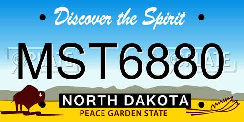MST6880 North Dakota License Plate