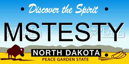 MSTESTY North Dakota License Plate