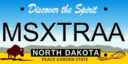 MSXTRAA North Dakota License Plate