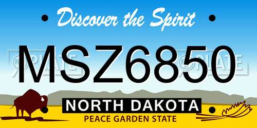 MSZ6850 North Dakota License Plate