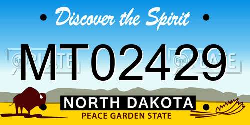 MT02429 North Dakota License Plate