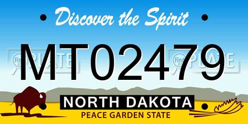 MT02479 North Dakota License Plate