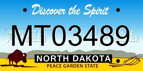 MT03489 North Dakota License Plate