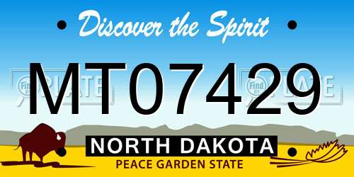 MT07429 North Dakota License Plate