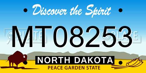 MT08253 North Dakota License Plate