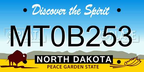 MT0B253 North Dakota License Plate
